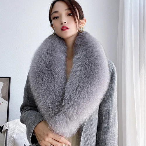 100CM Real Fox Fur Scarf Collar Women Winter Neck Warm Fox Scarves Unisex Shawl - Bild 42 von 47