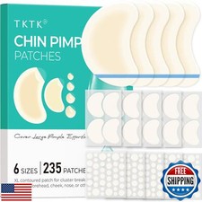 TKTK Chin Pimple Patches 235 Count 6 Sizes , XL Contoured Hydrocolloid Chin