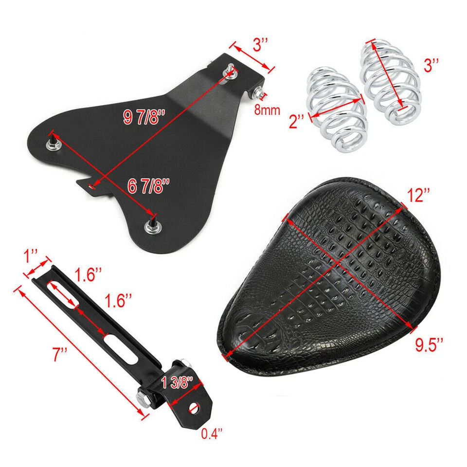 For Honda VT1100C VT1300CT VT600C CMX250C VF750C Motorcycle Solo Seat Black+Base - Image 2 of 4