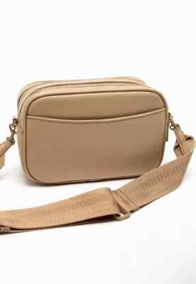 NEW WITH TAG ZARA METAL TRIM BEIGE NUDE TAN BEIGE CROSSBODY BAG