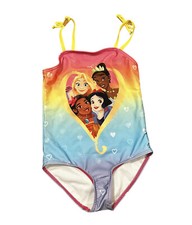 Disney Princess Bathing Suit Ombre Heart Sz 4 Moana Snow White Tangled Tiana