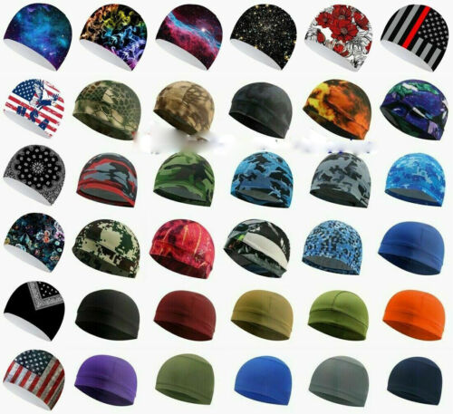 Moisture Sweat Wicking Cooling Bald Dome Skull Cap Helmet Liner Sport Beanie Hat - Picture 1 of 23