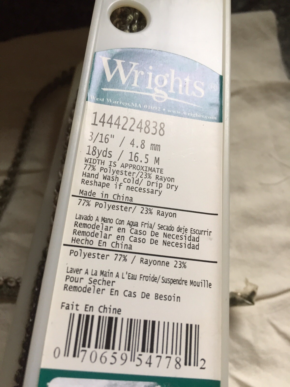 Wright Ribbon New!Never Used!Wrights Ribbon Lip Cord 3/16Inch Great 4 Costumes,Home ...