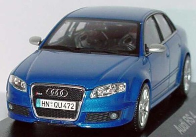 RARE AUDI RS4 V8 B7 8E 2008 SALOON SPRINT BLUE 1:43 MINICHAMPS