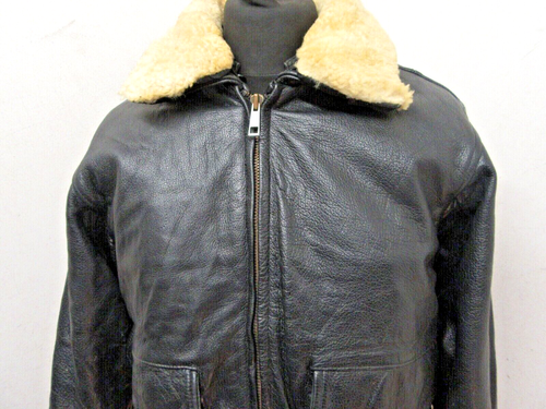 VINTAGE G-1 LEATHER MOTORCYCLE FLIGHT JACKET SIZE L + FUR LINER & COLLAR - Picture 3 of 18