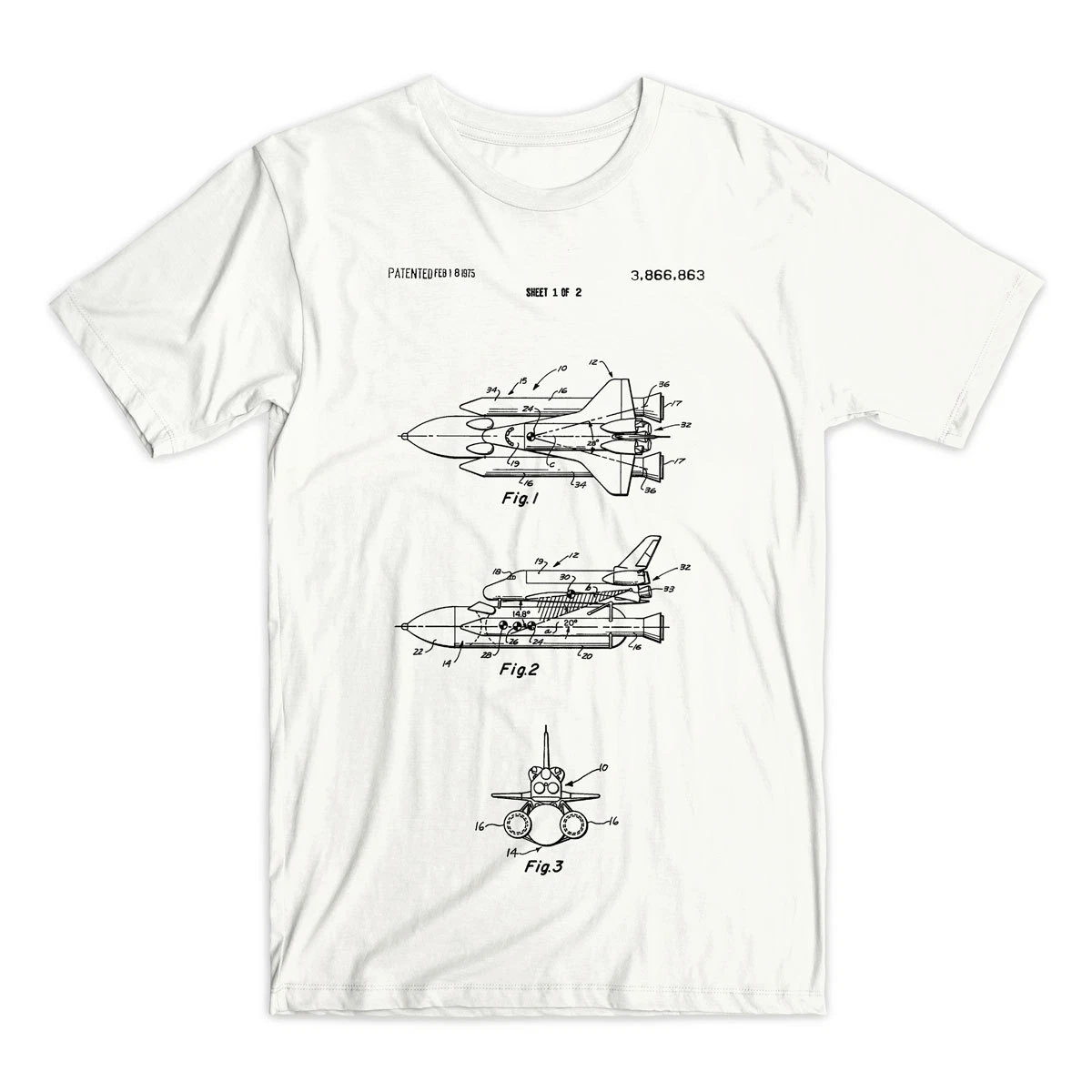 Space Shuttle Patent T-Shirt - NASA Patent Art