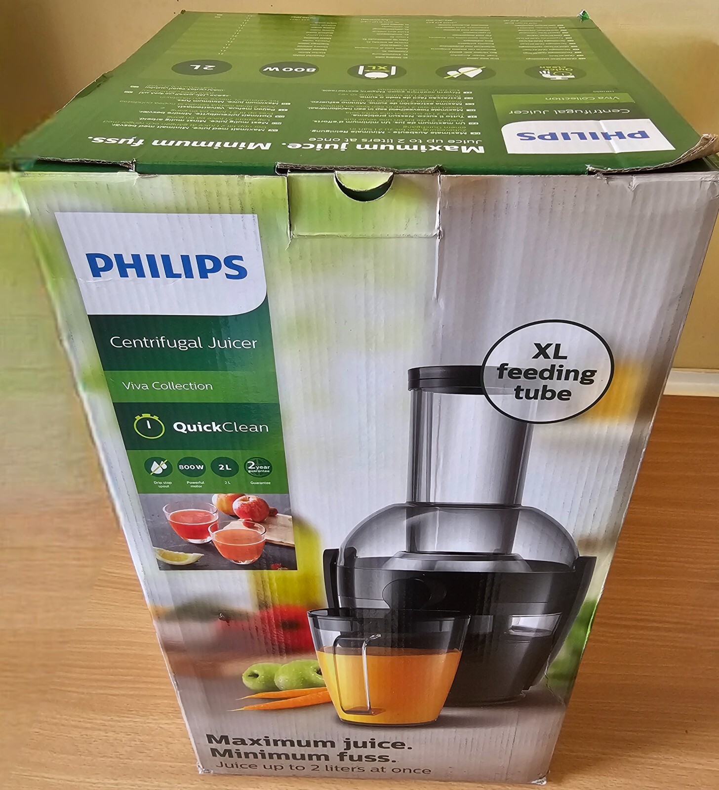 NEW Philips Viva Collection (HR1855/70) Centrifugal Juicer - 800W, XL Feed Tube