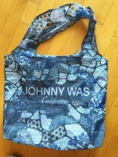 Johnny Was California Nylon Reusable Blue  Shopping Tote Bag NEW!