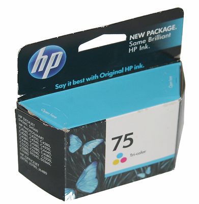 HP 75 OEM Genuine Ink Cartridge Tri-Color CB337WN DeskJet PhotoSmart ...
