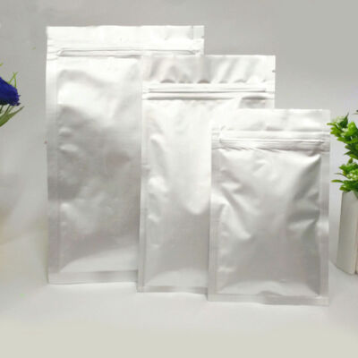 Pure Aluminum Silver Mylar Foil Bags Resealable Packaging Bag Food Pouch