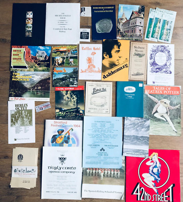 Vintage Ephemera Restposten Theater Programme Reise Broschüren Ticket Museumsführer