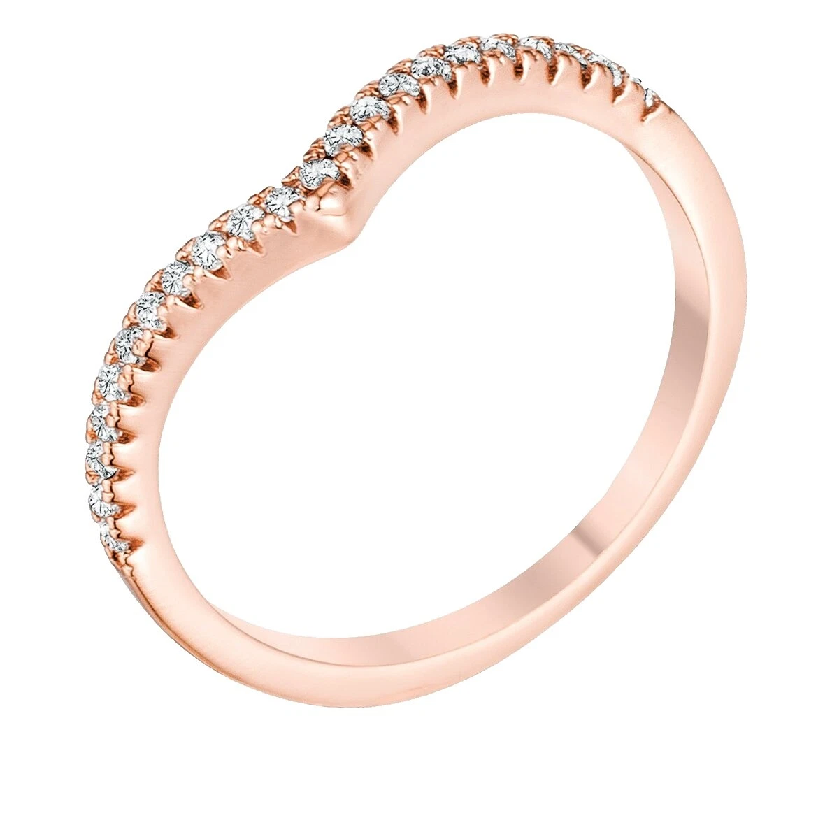 Rose Gold Plated Stone 6 Ring Fashion Rings