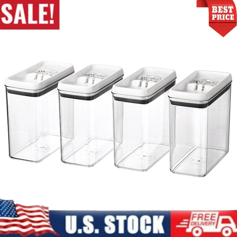 Canister Pack of 4 Flip-Tite 11.5 Cup Rectangular Food Storage Container Set