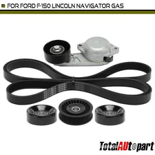 5x Serpentine Belt Drive Component Kit for Ford F-150 2004 Lincoln Navigator GAS