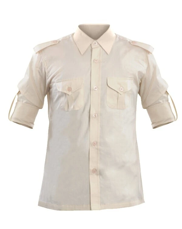 Cotton 3/4 Sleeve Casual Button-Down Shirts for Men