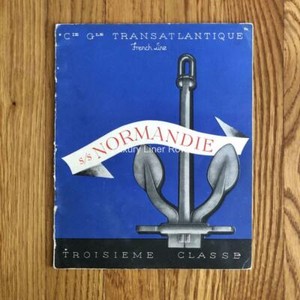 ss Normandie Third-Class Brochure / Pre Maiden Voyage / French Line