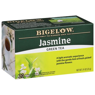 Bigelow Jasmine Green Tea Bags 120 Count Individually Wrapped Aromatic Blend