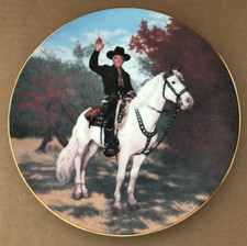 2 Vintage 1991 HOPALONG CASSIDY Classic TV Westerns Hamilton Porcelain Plate