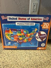United States Puzzle for Kids - 70 Piece State Shaped- 50 States w/ Capitals