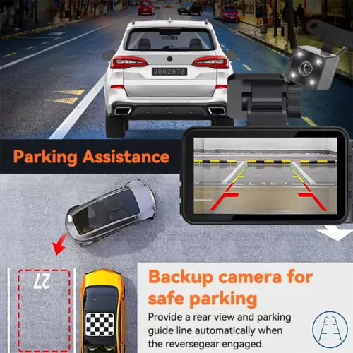 1080P HD Car Dash Cam Front/Inside/Rear Car DVR Dash Camera WiFi Video Recorder - Picture 3 of 16