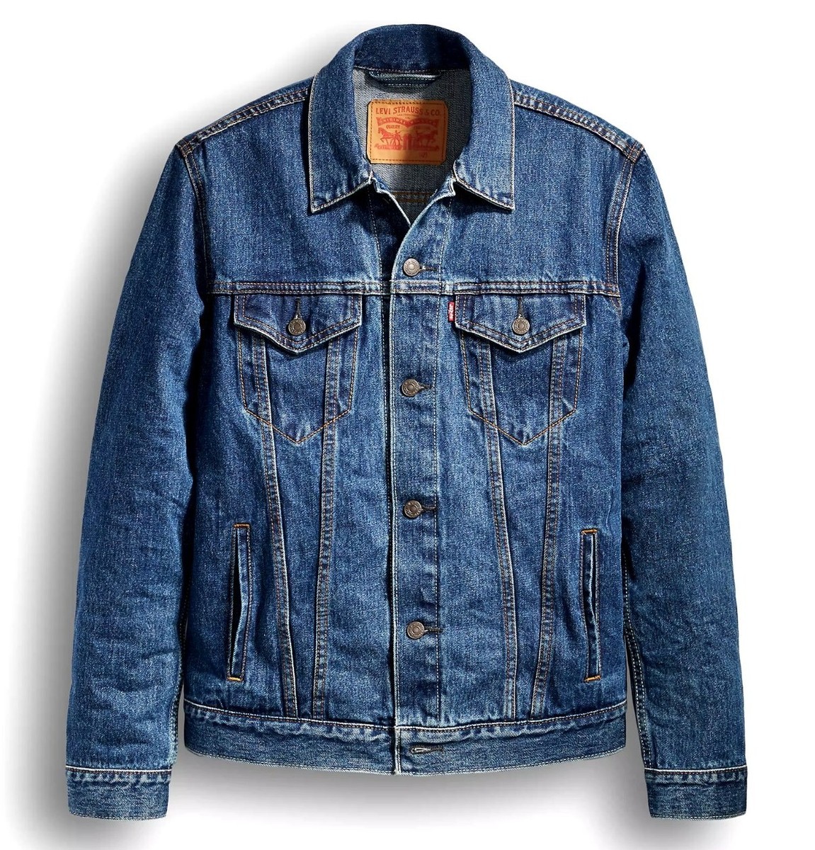 Levi's Denim Trucker Jacket Men's Medium Dark Stonewash Blue Levi's Denim Trucker Jacket Men's Medium Dark Stonewash Blue