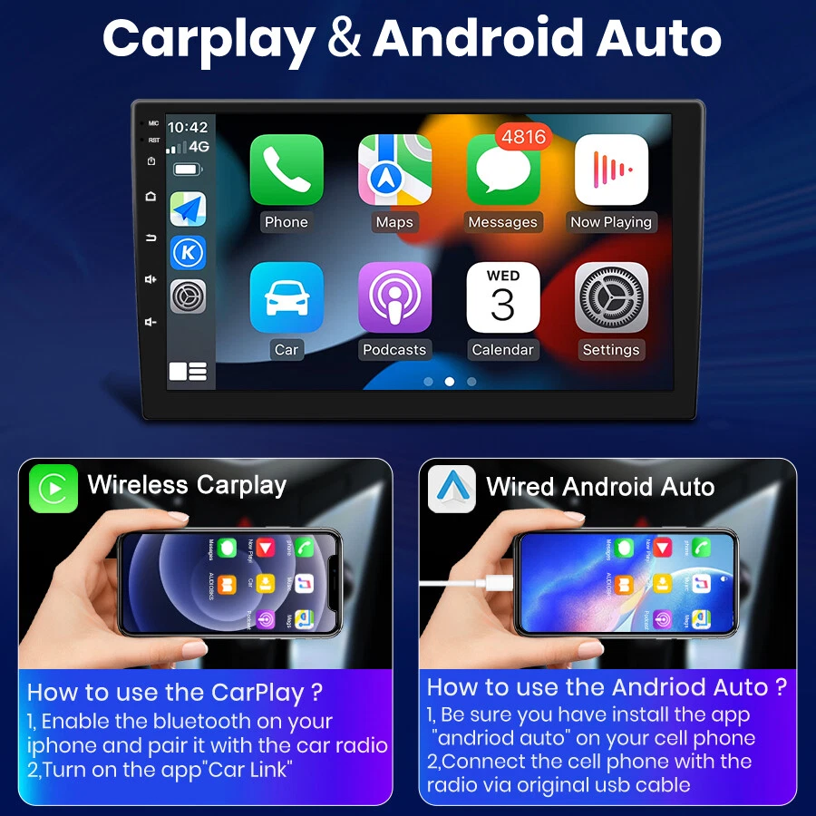 Radio estéreo para coche Apple Carplay Android 13 GPS navegación para Hyundai Sonata 2011-2015 Foto 3 de 4