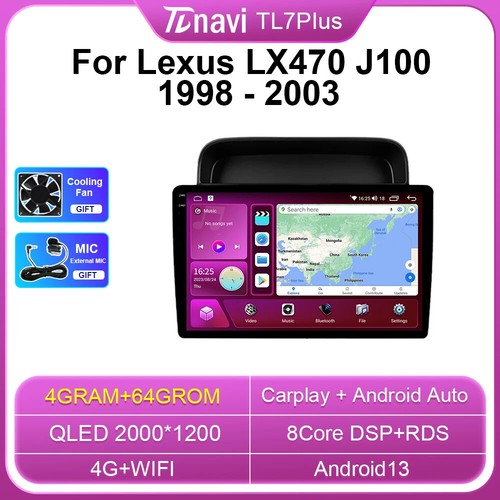 Per Lexus LX470 J100 1998-2003 Android Carplay Autoradio Lettore Video Schermo GPS - Foto 13 di 32