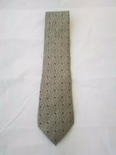 Vintage Chez Roffe New York Mens 100 Silk Tie Necktie Gold Black Geometric