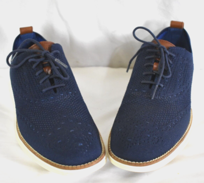 Cole Haan Originagrand Knit Wingtip Shoes Blue C27960 Oxford Men\'s Size 8.5 M Cole Haan Originagrand Knit Wingtip Shoes Blue C27960 Oxford  main image 2