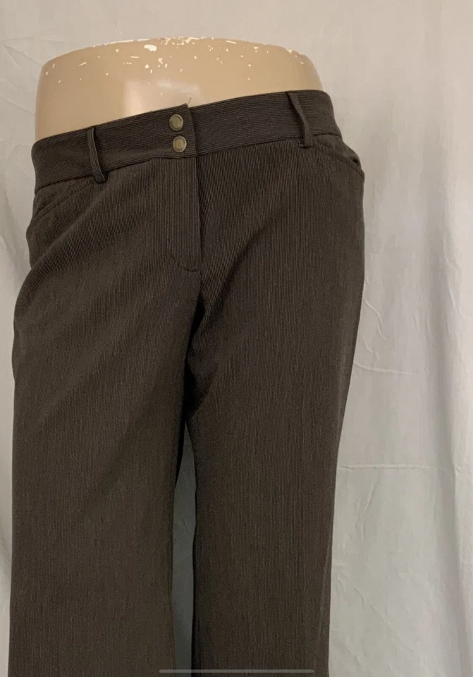 Pantalones Michael Kors 8 Marrón Rayas Frente Plano Pierna Ancha Mezcla Poli YGI Y1-75 Foto 3 de 4