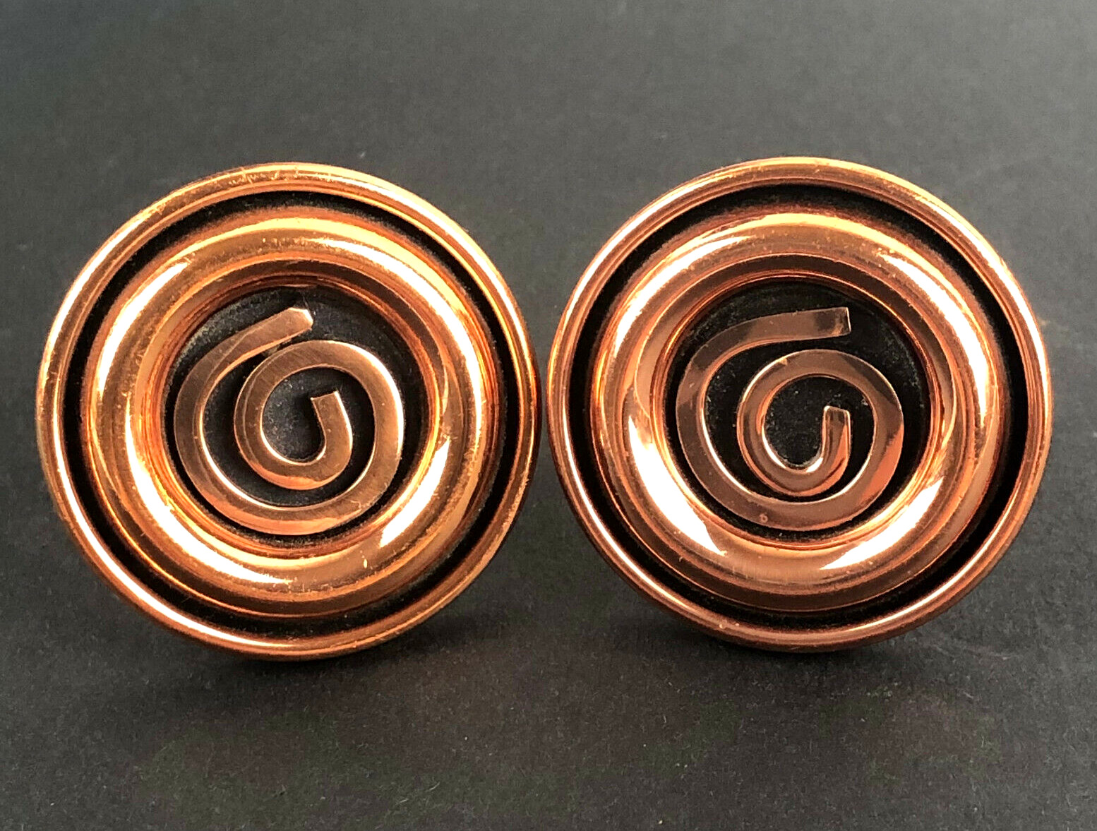 Vintage Mid-Century Modernist RENOIR Copper Swirl… - image 1