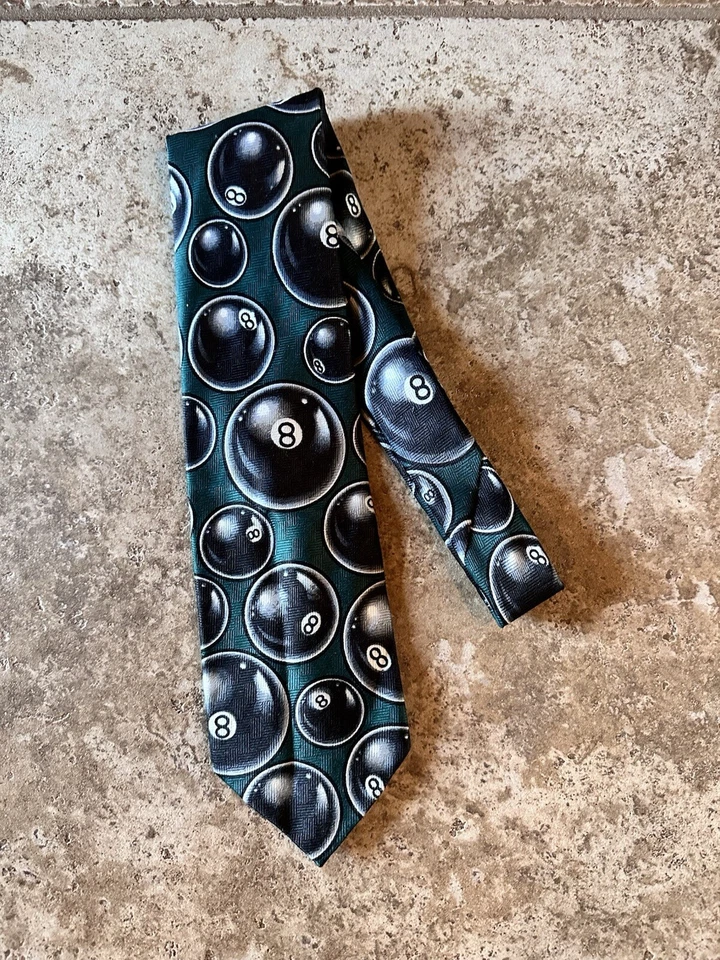 Gravata de bilhar 8 bolas, por vício preta e verde  - Imagem 2 de 4