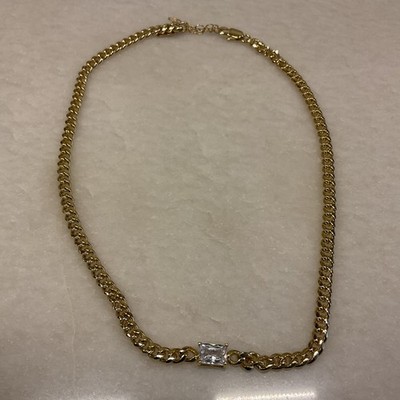 Electric Picks Goldtone Clear Stone Choker Necklace