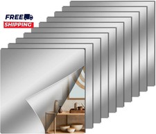12 Pcs Acrylic Flexible Mirror Sheets 12 X 12 in Mirrors Tiles Self Adhesive Squ