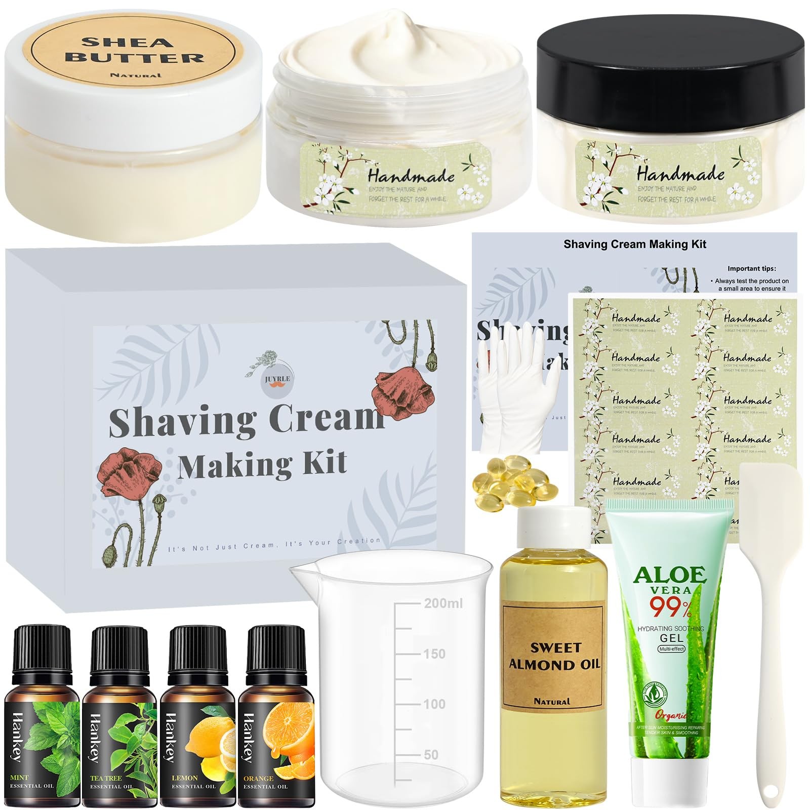 Making Kit- Diy Natural Shave Cream For Mens, Sensitive Hair