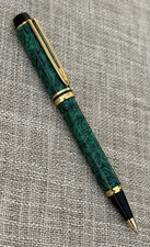 MINT Waterman Le Man 200 Rhapsody Ballpoint Pen, Marbled Green Swirl w/Gold Trim