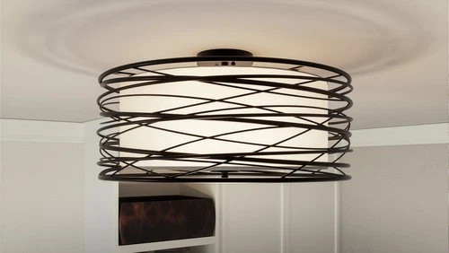 Spiral 3-Light Semi-Flush Mount in Mystic Black - Picture 6 of 6