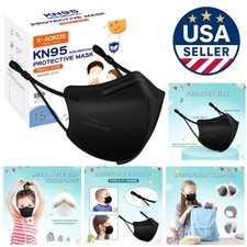 15 Pack Kids KN95 Disposable Masks - 5-Layer Protection with Breathable Comfort