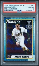 2025 TOPPS UPDATE SILVER PACK 1990 CHROME PROMO 67 JACOB WILSON PURPLE /75 PSA 8