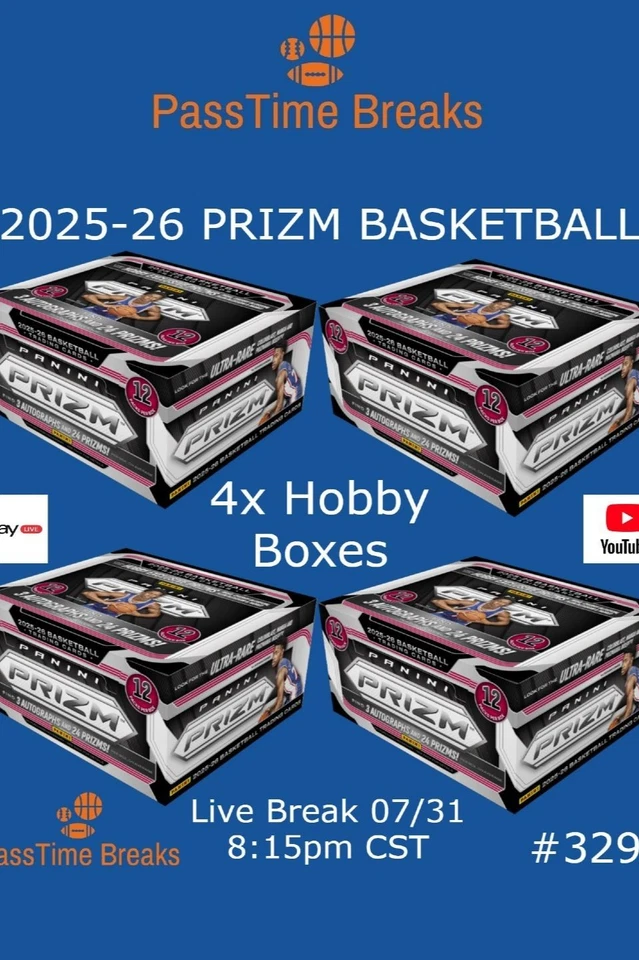 2025-26 PANINI PRIZM BASKETBALL - 4x Hobby Box - PYT LIVE BREAK 3296
