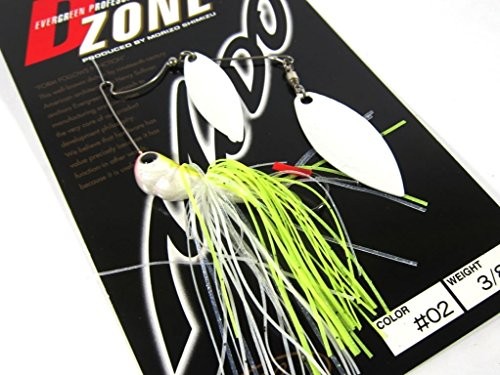 Evergreen Spinnerbait MoDO D Zone 3/8oz Double Willow #02 White Chart - Image 2