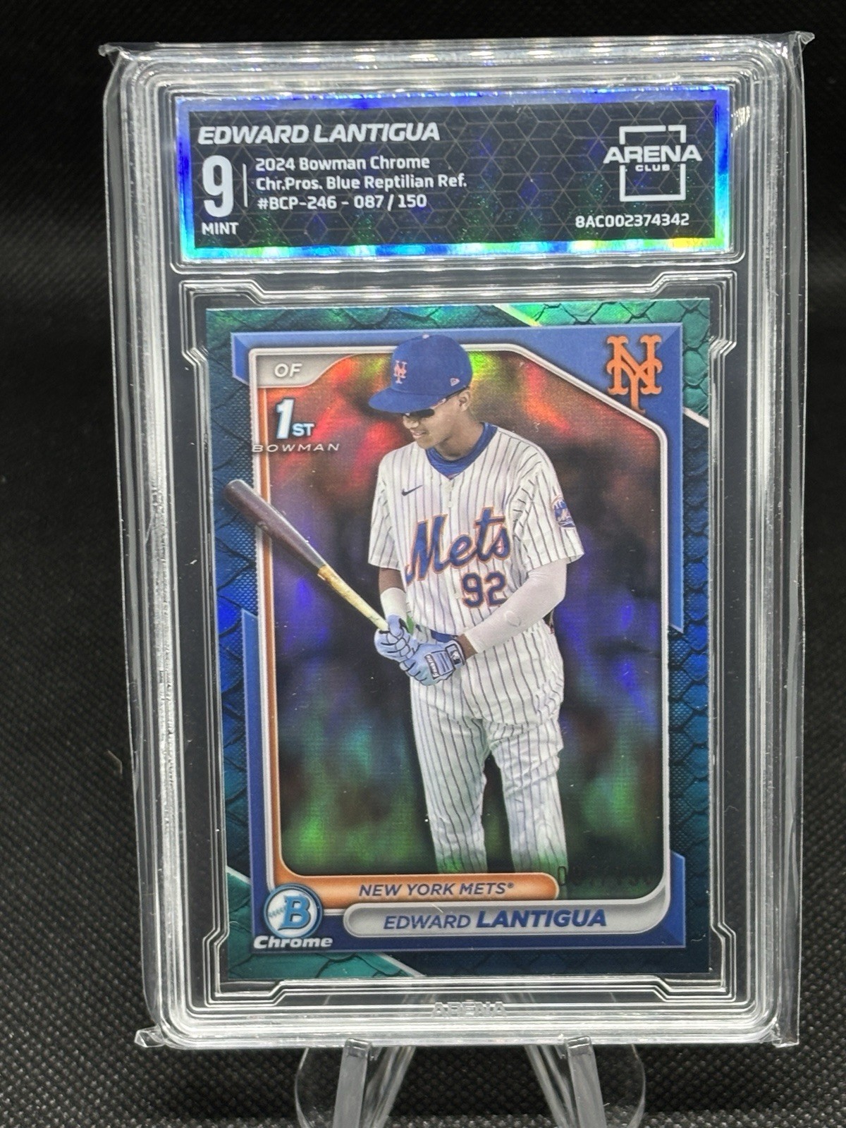 Edward Lantigua 2024 Bowman Chrome Prospects #BCP-246 Reptilian Blue /150 Mint 9
