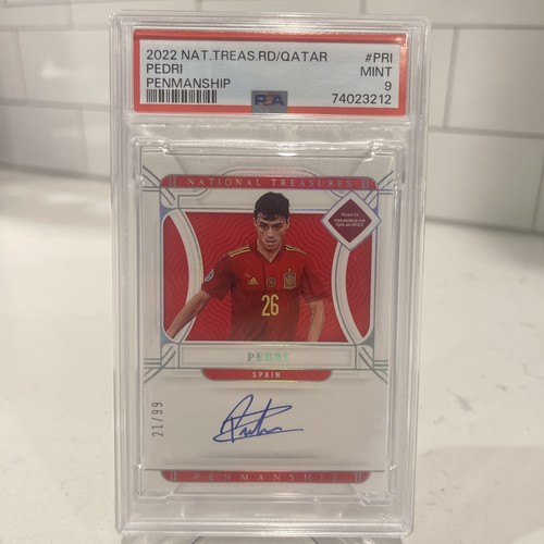 2022 Panini National Treasures RTWC Pedri Auto Penmanship /99 #P-PRI  PSA 9 MINT