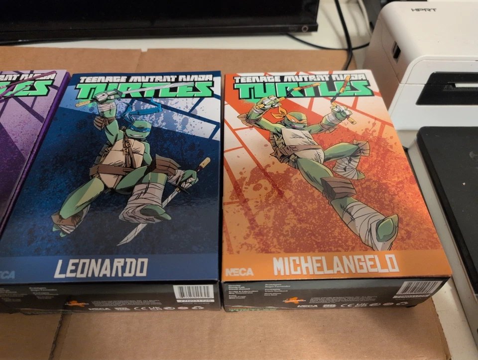 NECA TMNT 2012 Набор из 4 Черепашек Ниндзя Nickelodeon DMG Коробка - Изображение 2 из 4