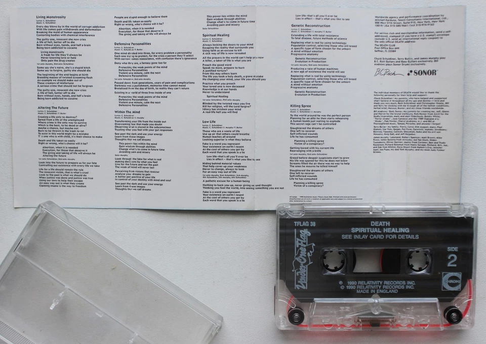 DEATH - SPIRITUAL HEALING (UNDER ONE FLAG TFLAG38) 1990 UK CASSETTE TAPE METAL - Image 3 of 3