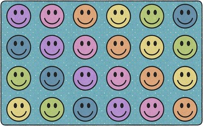 Flagship Carpets Smiley Seating (Seats 24) Classroom Area Rug or Educational ...