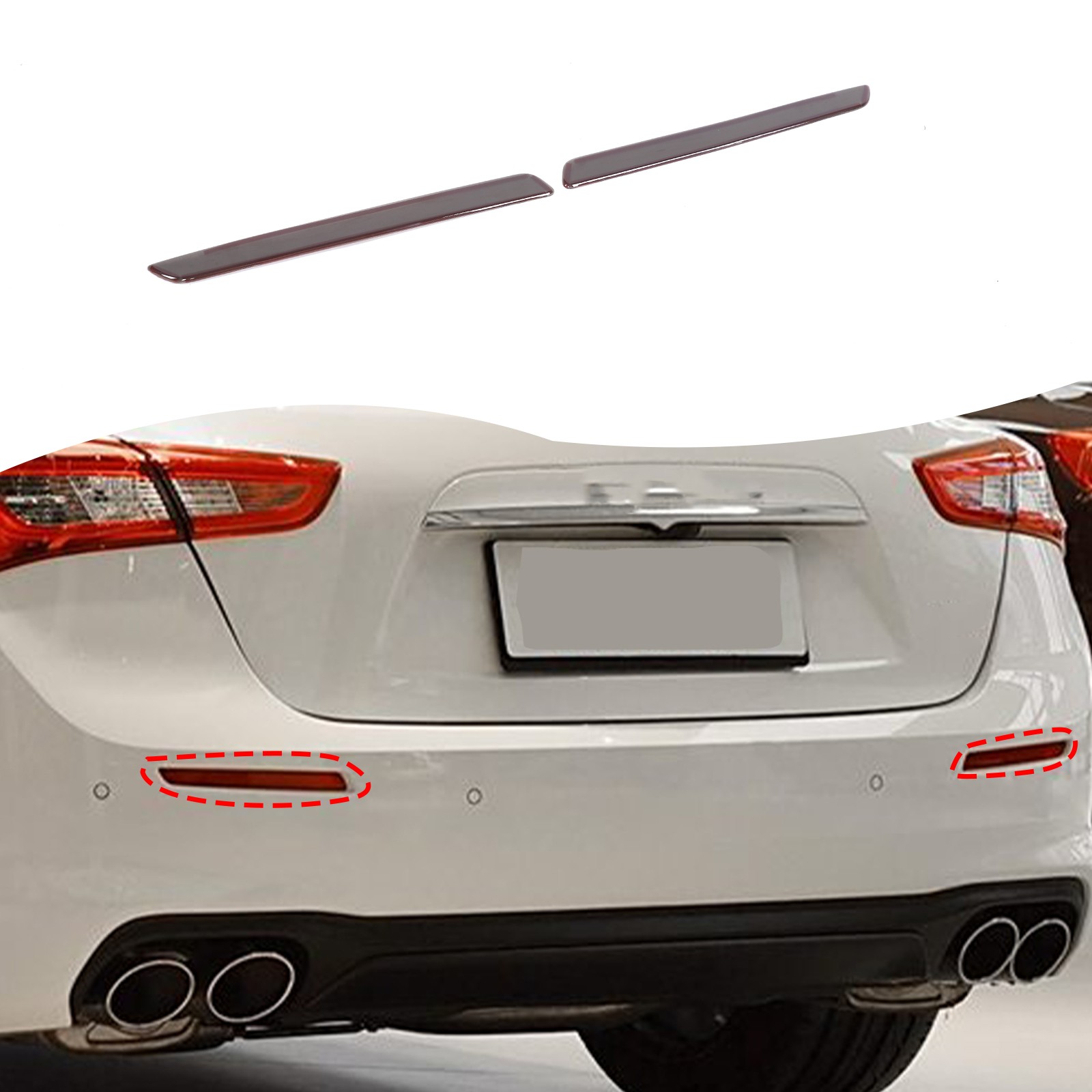 Smoked Black Rear Fog Tail Light Lamp Cover Trim For Maserati Ghibli 18-23 US