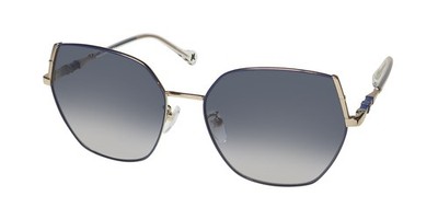 NEW YALEA SYA035 AUDREY SUNGLASSES BLUE FULL-RIM 58-17-140 08M6 METAL & PLASTIC