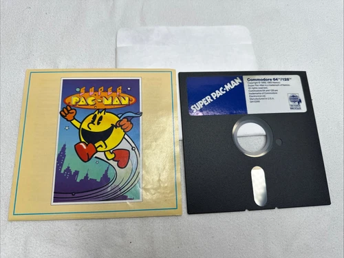 Super Pac-Man Commodore 64/128 diskette and manual ONLY -UNTESTED