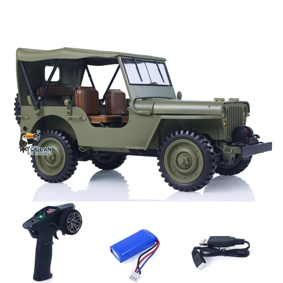 1/14 4x4 Electric Military Truck HG4 Convertible RTR Off Road Vehicle Light USB - Image 4 of 4